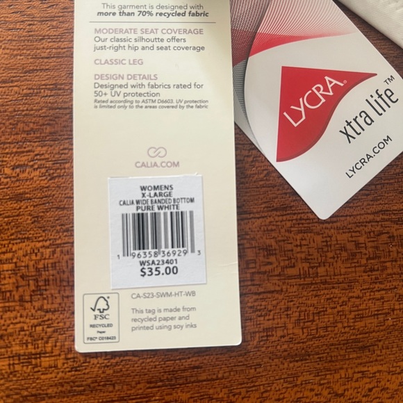 CALIA White Bikini Set XL — Strappy Top & Mid-Rise Bottom NWT - Picture 12 of 12